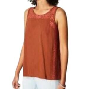 J. Jill Floral Embroidered Trim Tank Top